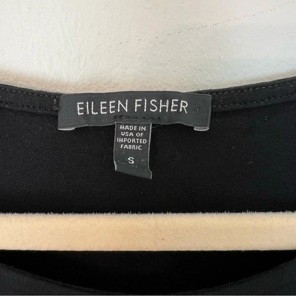 Eileen Fisher A Line Midi Dress Black Small Capsule Wardrobe Staple Classic - Picture 3 of 3